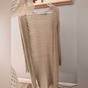 Cream Open-Knit Cardigan